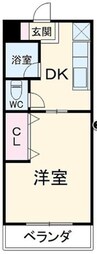 プレミール神田沢 1DKの間取り