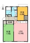 カーサカジマⅡ 2LDKの間取り