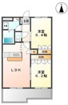 東海道本線/富士駅 徒歩23分 2階 築20年 2LDKの間取り