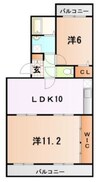 岳南電車/比奈駅 徒歩10分 0階 築28年 2LDKの間取り