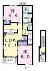 東海道本線/富士駅 バス:20分:停歩3分 2階 築15年 2LDKの間取り