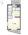 ビカーボ 1Rの間取り