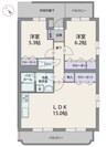 アウローラ上香貫 2LDKの間取り
