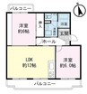 ヴィラ長者町 2LDKの間取り