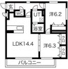 プリマヴェーラ 2LDKの間取り