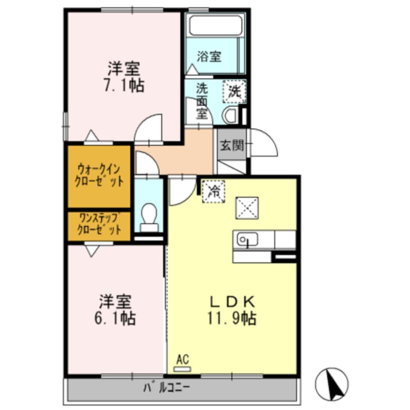 間取図 ウィルモア　Ｍ２