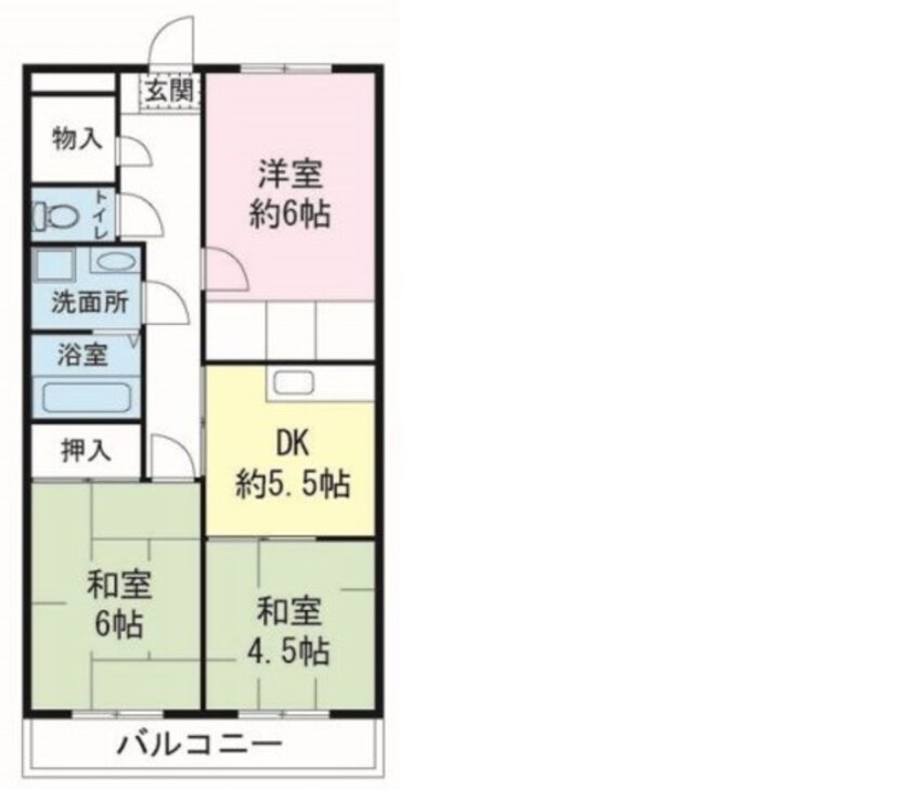 間取図 御殿場線（静岡県内）/大岡駅 徒歩3分 3階 築39年