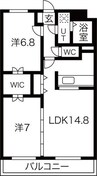 ソレアード 2LDKの間取り