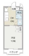 ウィンズ２１ 1DKの間取り