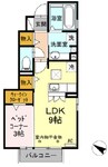 フローラⅡ　三園 1LDKの間取り