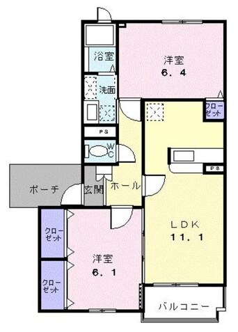 間取図 ユンヌバーグＢ