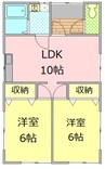 御所団地 2LDKの間取り