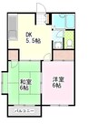 パークヒルズ高尾台 2DKの間取り
