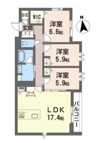 間取図 Ｆａｉｒｖｉｅｗ学園通り