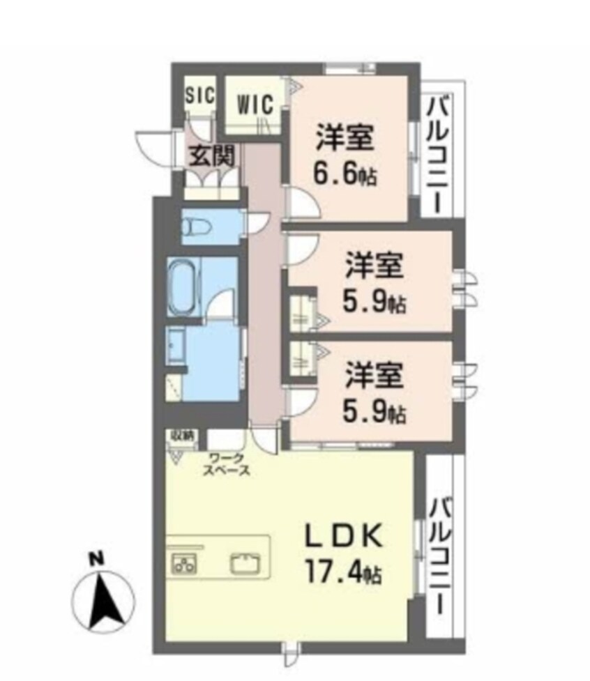 間取図 Ｆａｉｒｖｉｅｗ学園通り