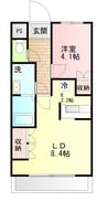 ヒールコート沢田 1LDKの間取り