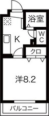 リーフグリーン 1Kの間取り
