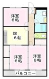 ヴィラメゾンフジビュー 3DKの間取り