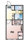 スカイゲート間門 1Kの間取り