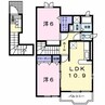 クレストール梶山Ⅱ 2LDKの間取り