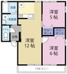 レトアＲａｉｎＢｏｗ 2LDKの間取り