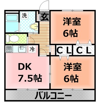 間取図 東海道本線/三島駅 バス14分玉井寺下車:停歩4分 2階 築20年