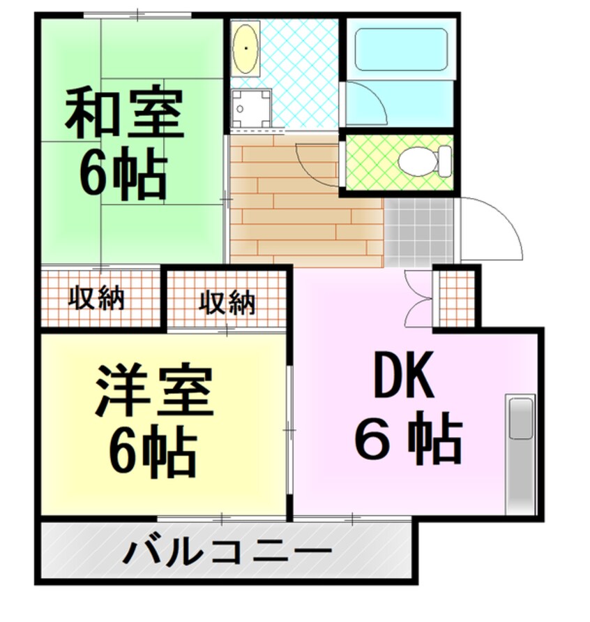 間取図 東海道本線/三島駅 バス14分伏見新田下車:停歩8分 2階 築37年