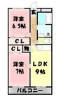 ベルエポック・フジカ 2LDKの間取り