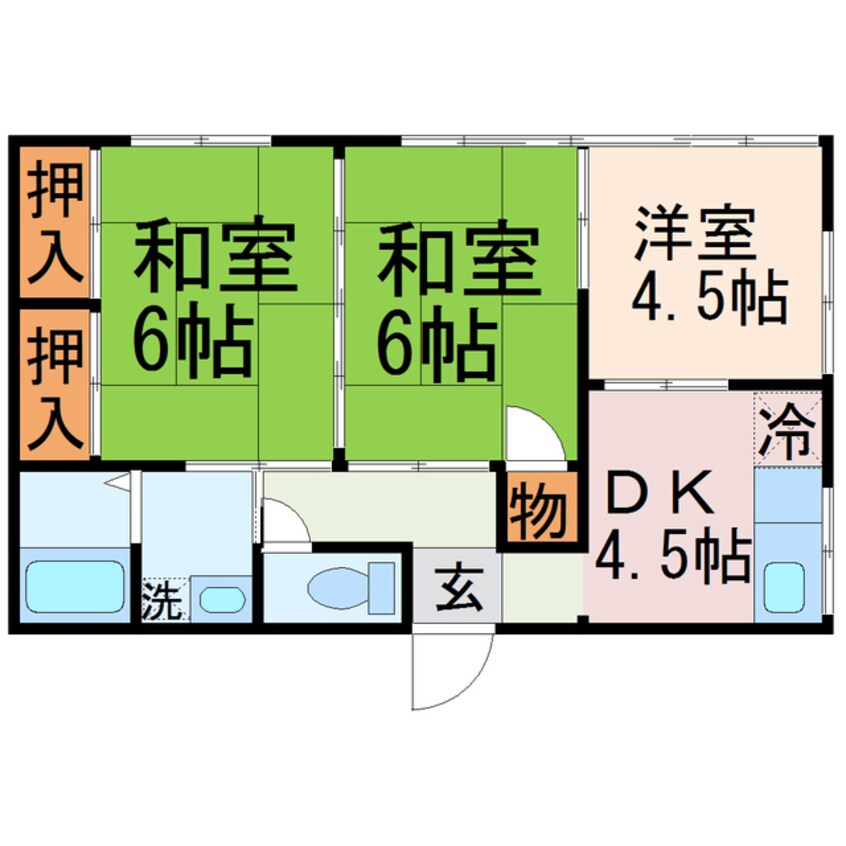 間取図 伊豆箱根鉄道駿豆線/韮山駅 徒歩19分 1階 築36年