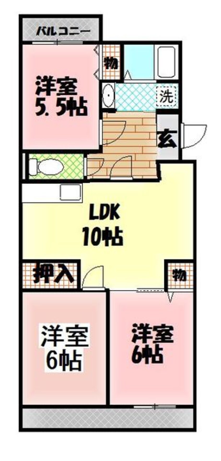 間取図 伊豆箱根鉄道駿豆線/大場駅 徒歩6分 2階 築35年