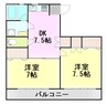 伊豆箱根鉄道駿豆線/三島広小路駅 徒歩20分 2階 築21年 2DKの間取り