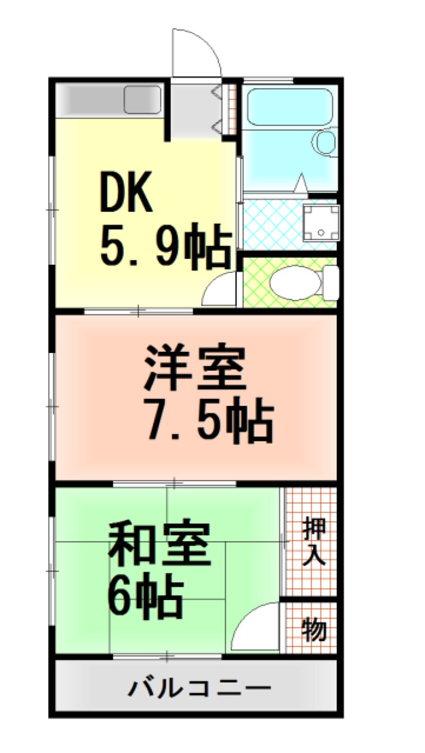 間取図 伊豆箱根鉄道駿豆線/田京駅 徒歩10分 2階 築29年