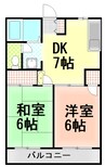 東海道新幹線（東海）/三島駅 バス:23分:停歩6分 2階 築26年 2DKの間取り