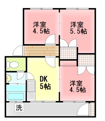 間取図 伊豆箱根鉄道駿豆線/大場駅 徒歩6分 3階 築43年