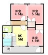 伊豆箱根鉄道駿豆線/大場駅 徒歩6分 3階 築43年 3DKの間取り