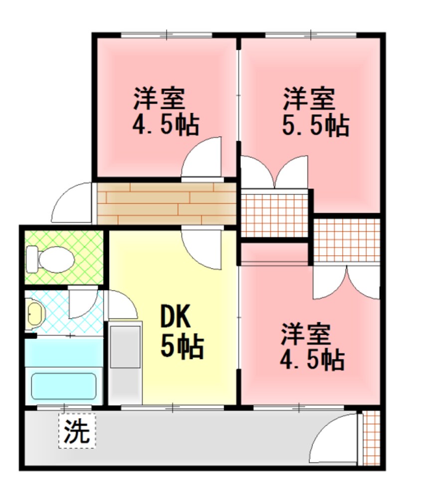 間取図 伊豆箱根鉄道駿豆線/大場駅 徒歩6分 1階 築43年