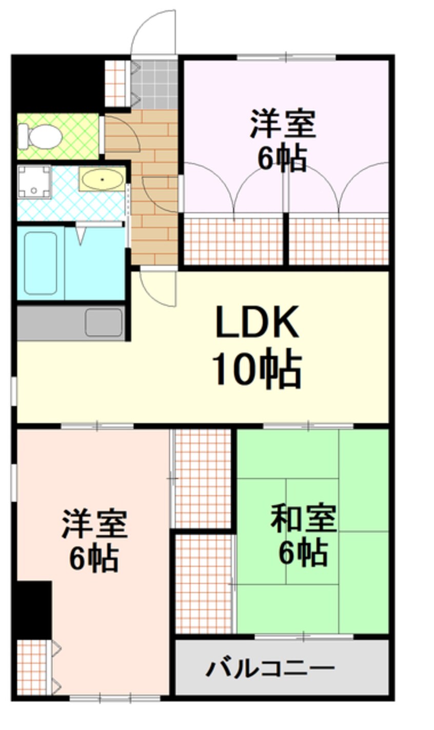 間取図 伊豆箱根鉄道駿豆線/原木駅 徒歩10分 3階 築20年