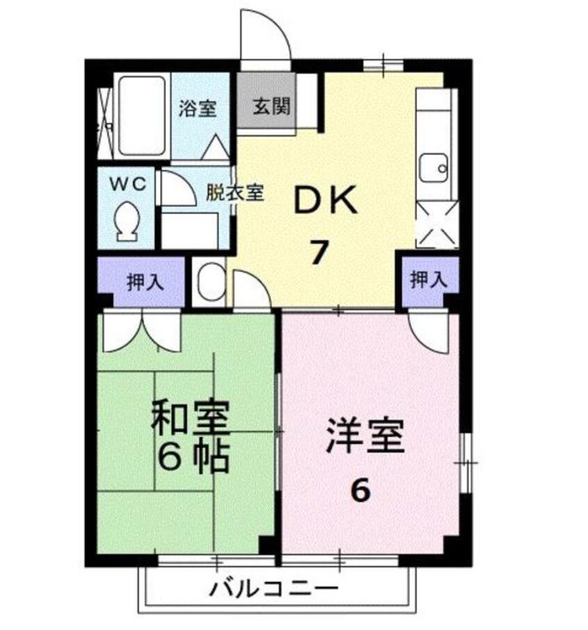 間取図 東海道本線/沼津駅 バス12分八幡神社下車:停歩6分 2階 築29年