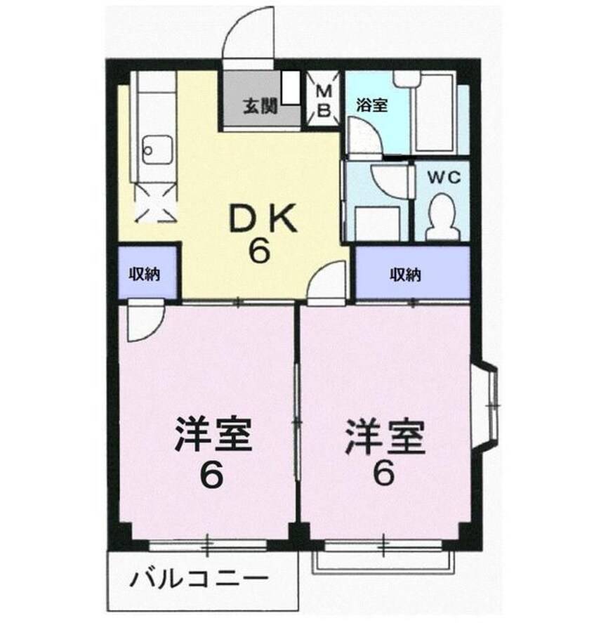 間取図 伊豆箱根鉄道駿豆線/大場駅 バス11分南小学校下車:停歩3分 2階 築34年