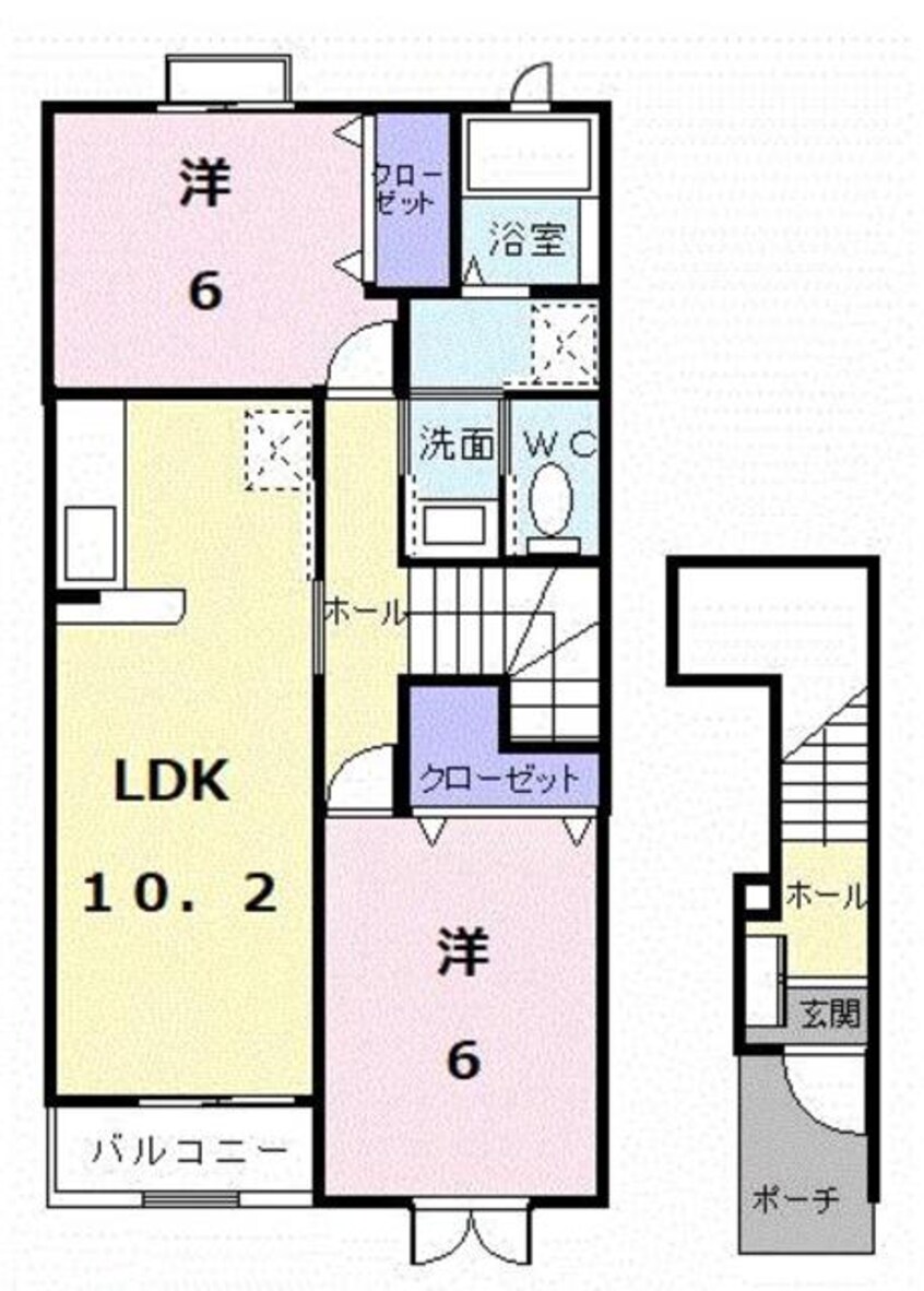 間取図 伊豆箱根鉄道駿豆線/伊豆仁田駅 バス6分柏谷口下車:停歩5分 2階 築17年