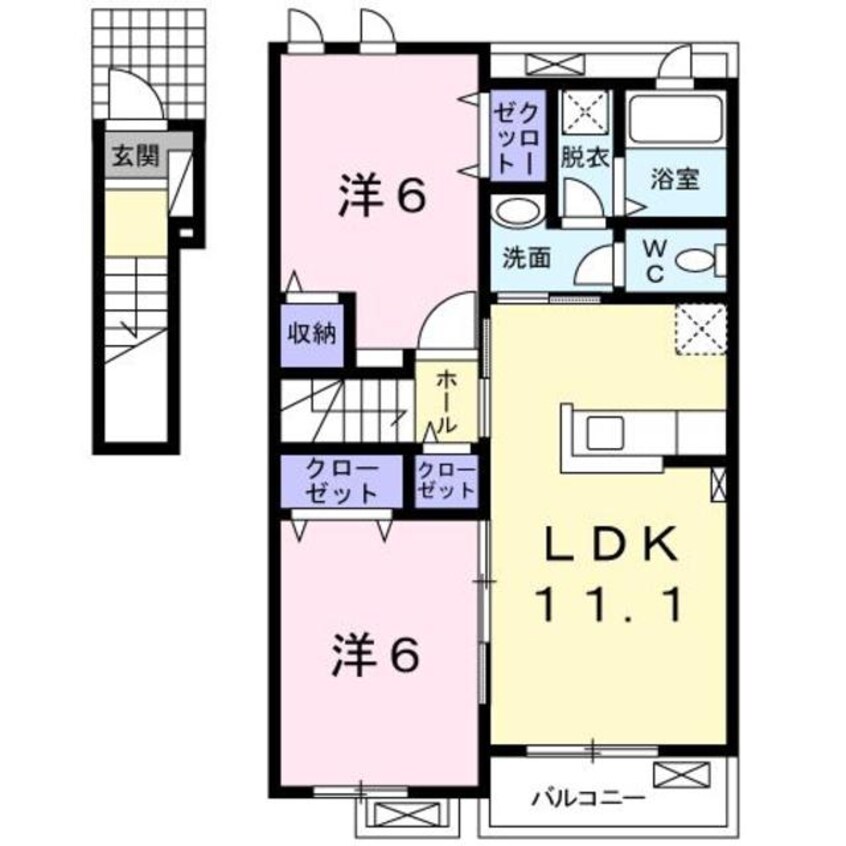 間取図 東海道本線/沼津駅 バス12分下徳倉下車:停歩1分 2階 築10年