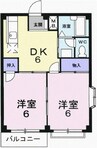 東海道本線/沼津駅 バス:12分:停歩5分 2階 築34年 2DKの間取り