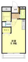 シティガーデン中山 1Rの間取り