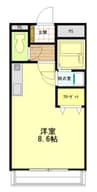 シティガーデン中山 1Rの間取り