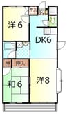 アビタシオン富士岡 3DKの間取り