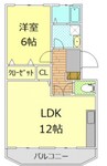 次木ハイツ 1LDKの間取り