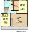 メゾンサンシャイン 2LDKの間取り