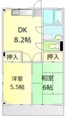南ハイツＢ 2DKの間取り