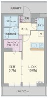ザ・ハウス 1LDKの間取り
