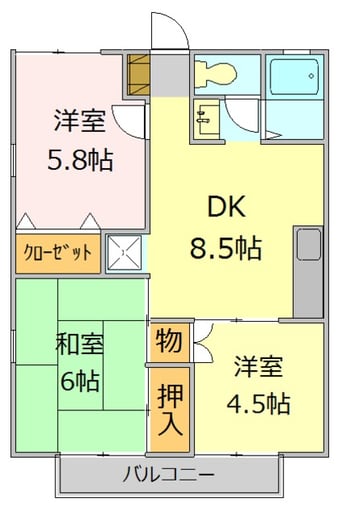 間取図 御殿場線（静岡県内）/御殿場駅 徒歩11分 1階 築28年